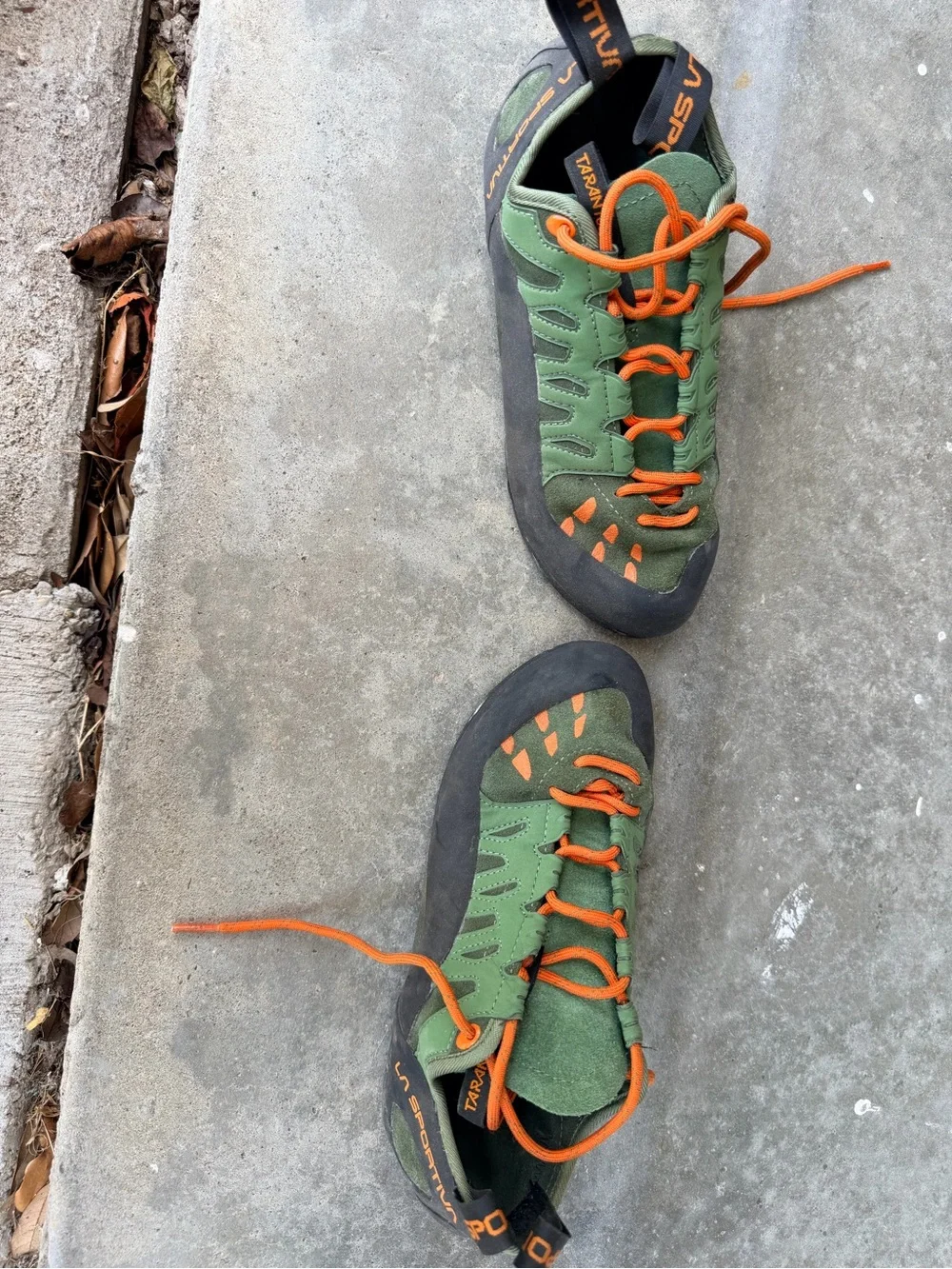 La Sportiva Green and Orange Men's Climbing Shoes